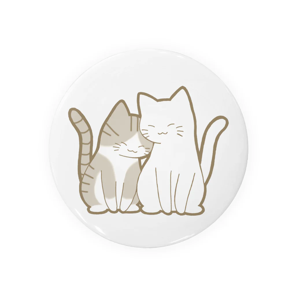 かわいいもののおみせ　いそぎんちゃくの仲良し猫　サバ白&白 Tin Badge