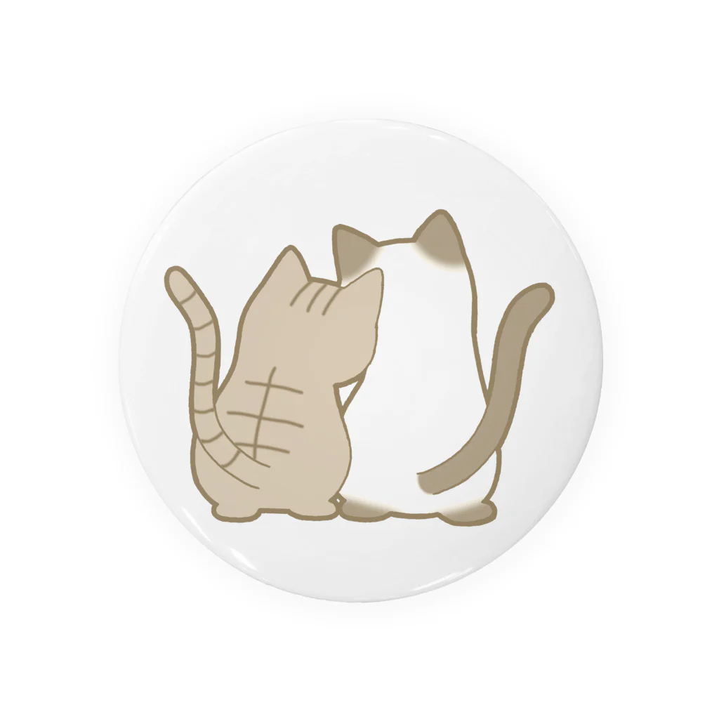 かわいいもののおみせ　いそぎんちゃくの仲良し猫の背中　キジトラ&ポインテッド Tin Badge