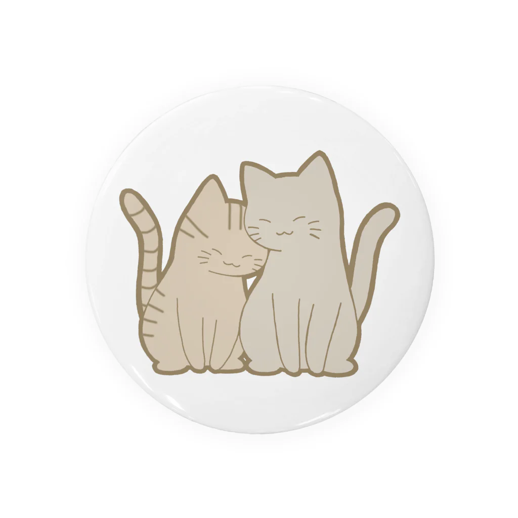 かわいいもののおみせ　いそぎんちゃくの仲良し猫　キジトラ&灰 Tin Badge