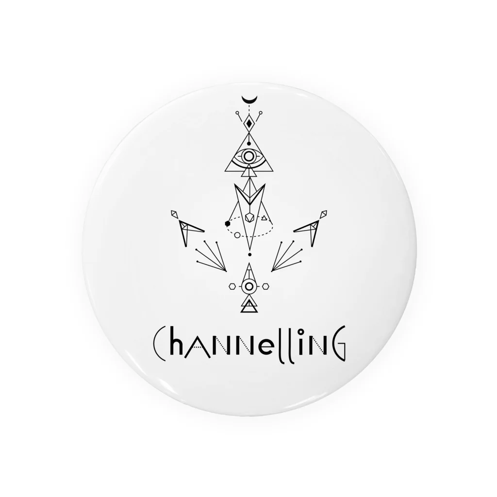 SANKAKU DESIGN STOREの宇宙からの交信。CHANNELING.B 黒 缶バッジ