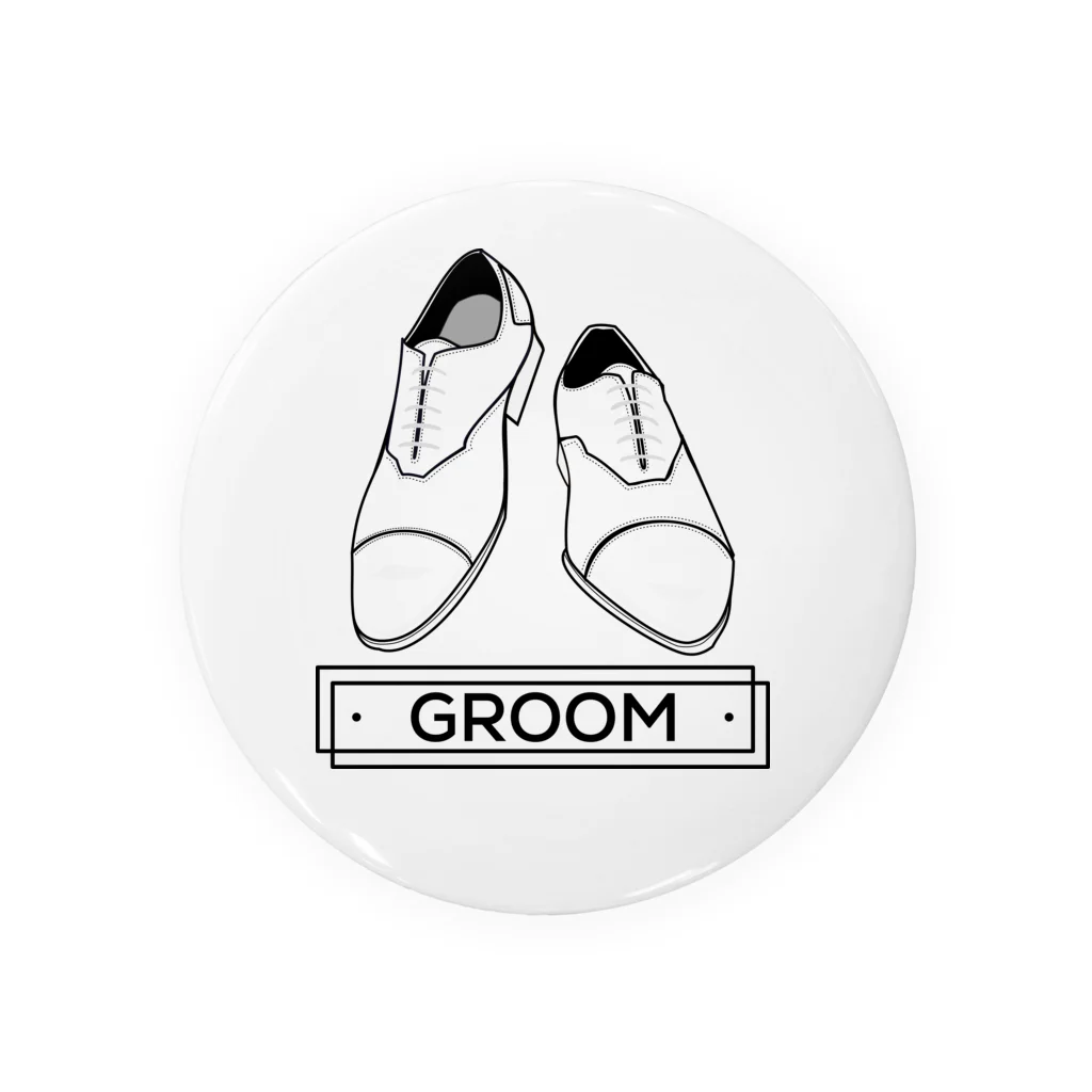 ペアTシャツ屋のシバヤさんのペア(GROOM)シューズ_ホワイト Tin Badge