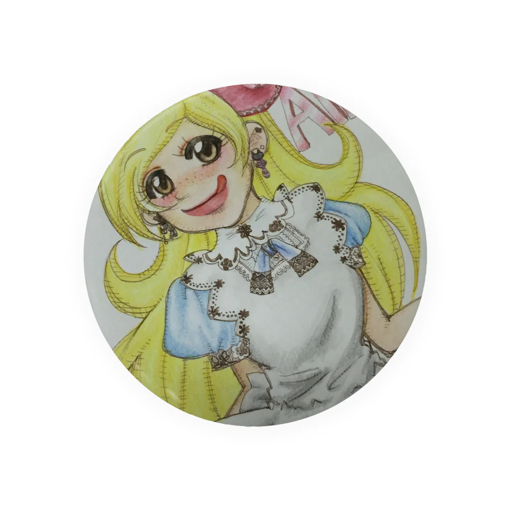 お絵描き屋の不思議の国のおてんば娘 Tin Badge