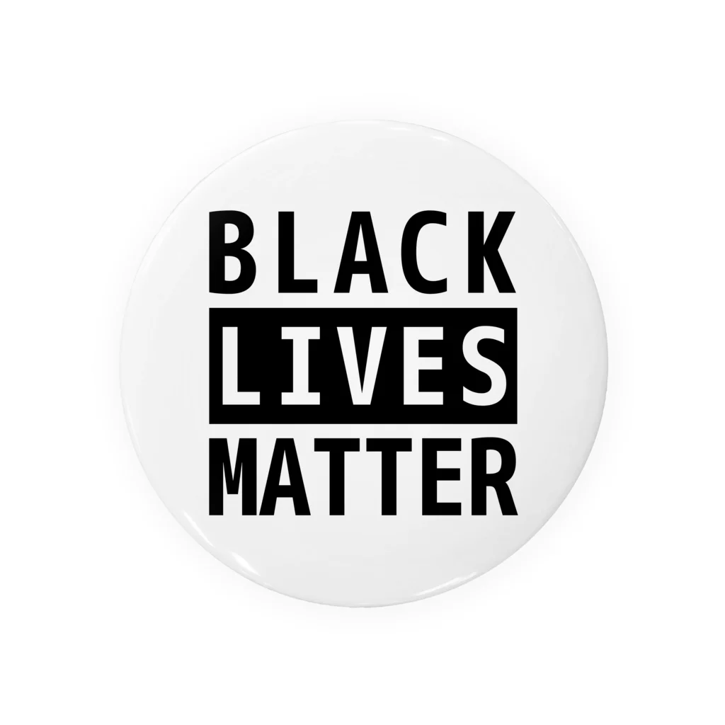 RIRI_designのBLACK LIVES MATTER（ブラック・ライブス・マター）ブロック黒 缶バッジ