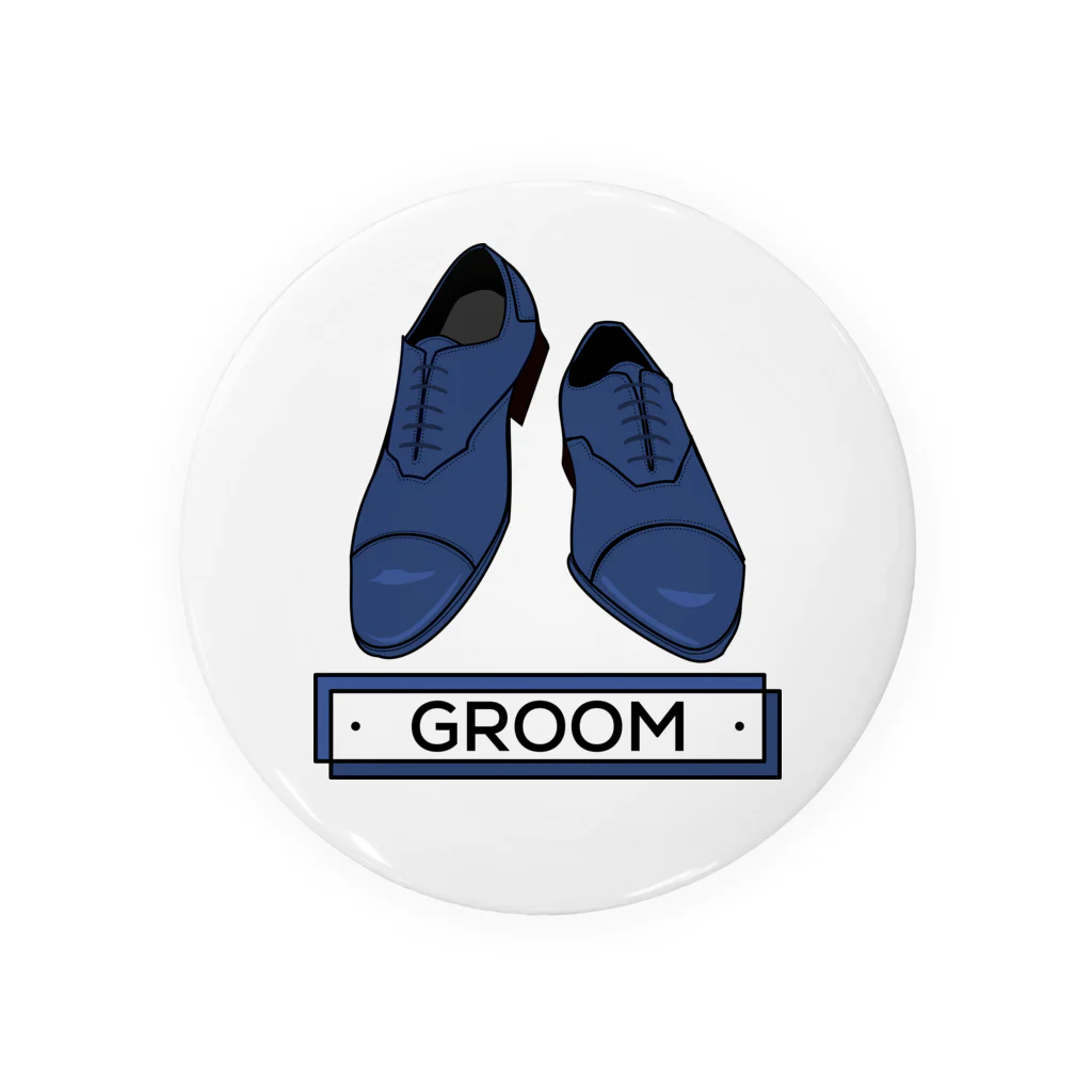 ペアTシャツ屋のシバヤさんのペア(GROOM)シューズ_ブルー Tin Badge