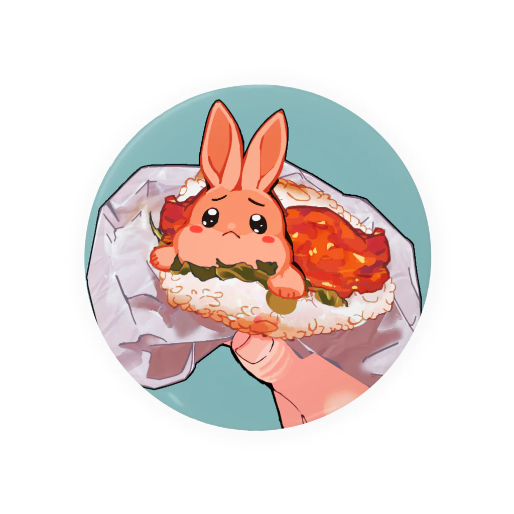 はるまき本舗のうさぎライスバーガーの缶バッジ Tin Badge