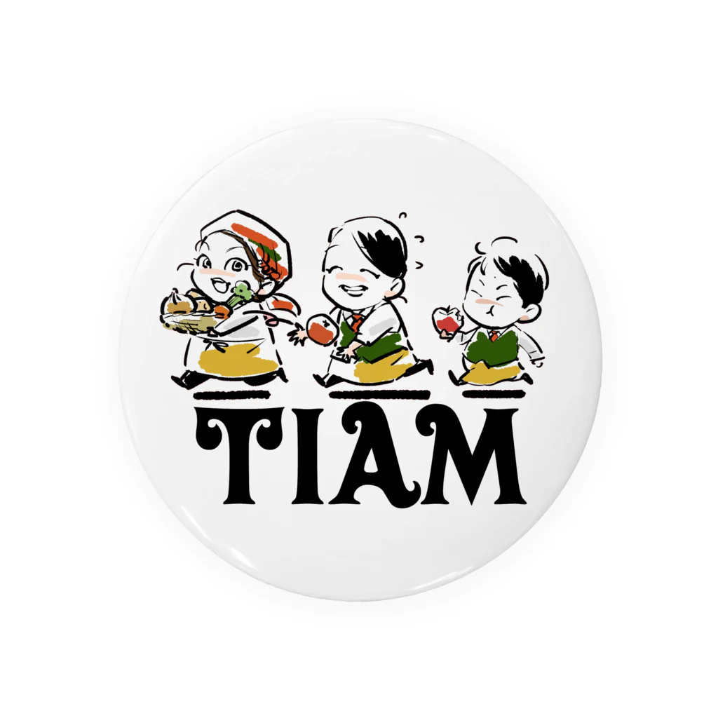 カレー美術館 tiamのtiamスタッフロゴ Tin Badge