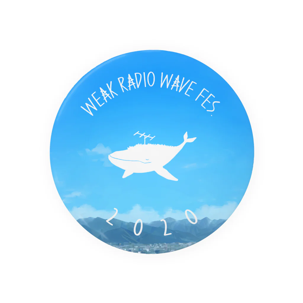 WEAK RADIO WAVE FESのくじら(背景あり) Tin Badge