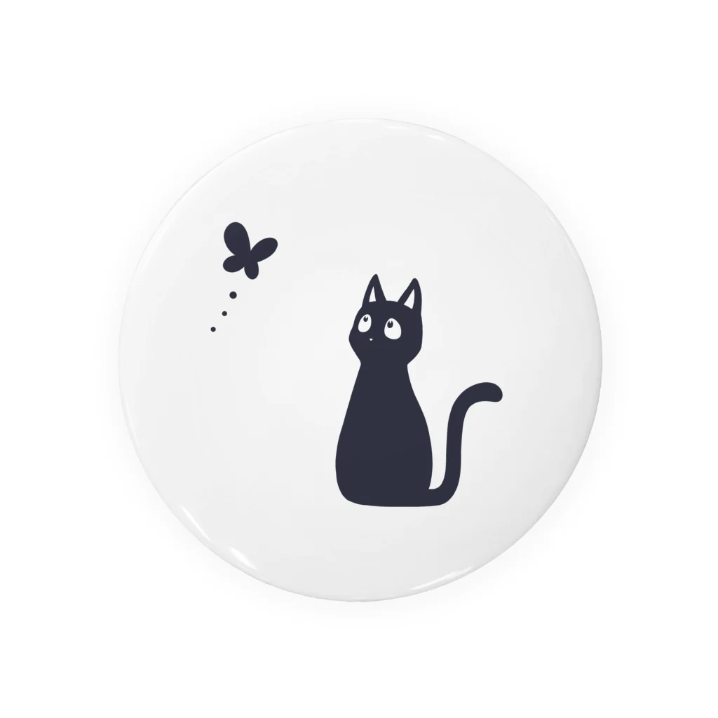 もずくろショップの蝶と黒猫 Tin Badge