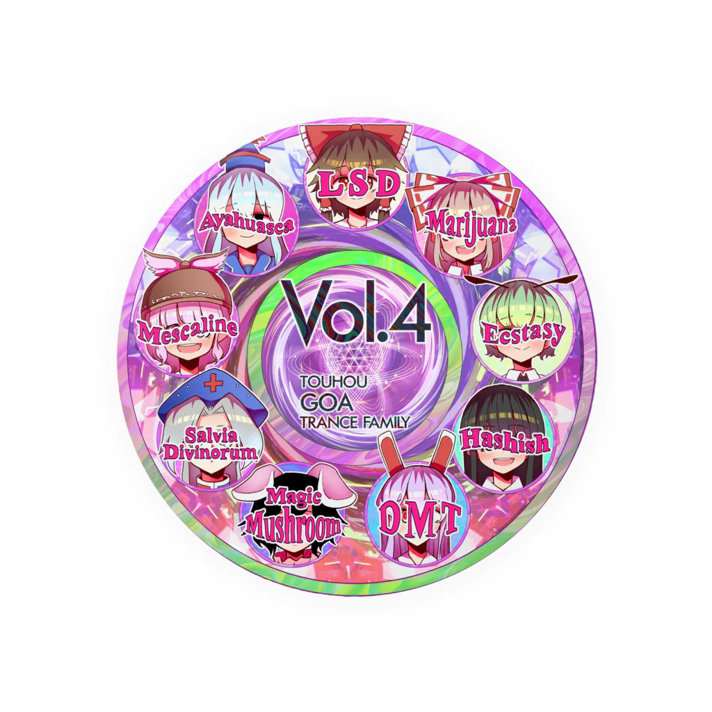 Psy Hedgehog@🌿🦑🍜のTouhou Goa Trance Vol.4 記念グッズ Tin Badge