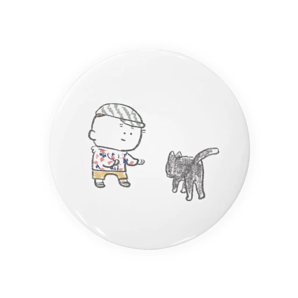 ふっくらボリサットの猫にちょっかいだす夫・サミ太郎 Tin Badge