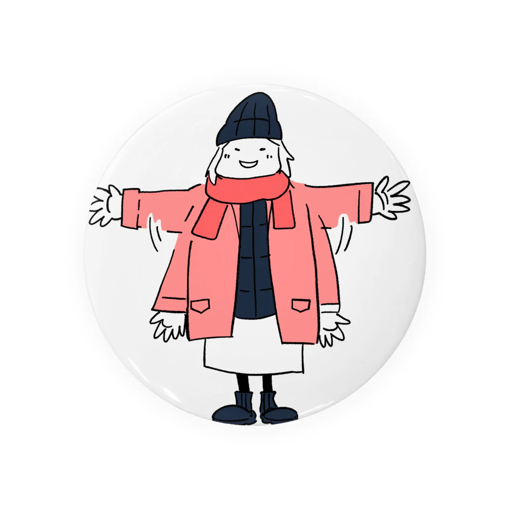 旅する漫画家shimi43ショップの手を振るマトリョーシカさん 缶バッジ