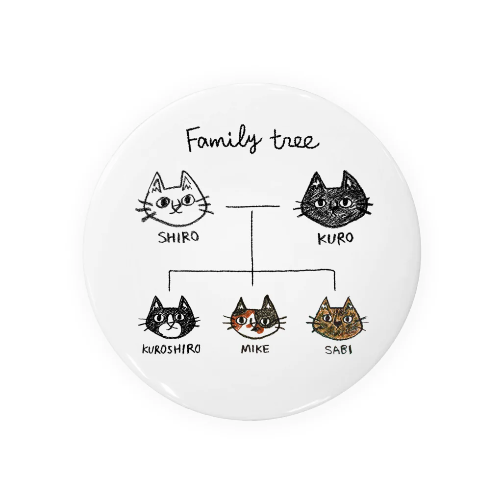 のぐちさきのfamily tree -にゃんこの家系図- Tin Badge