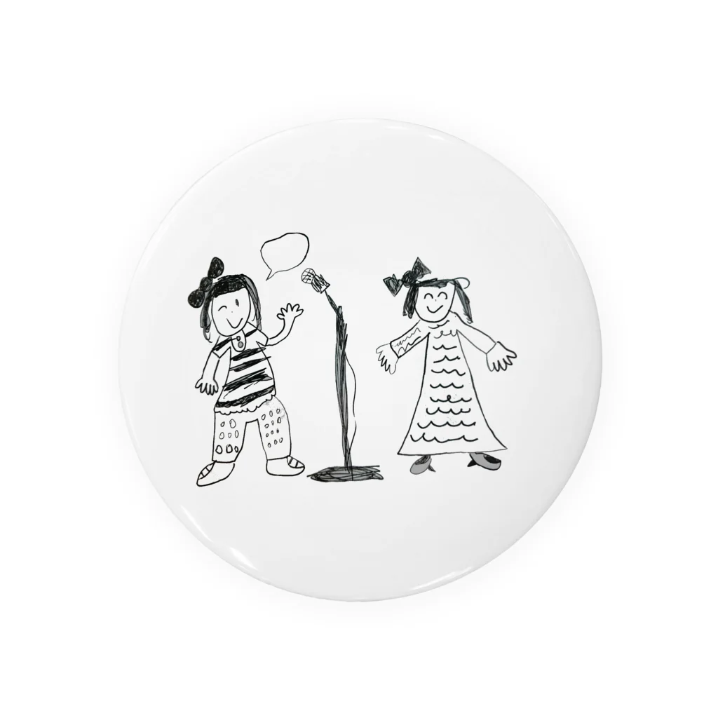 コミック&ブラックの女の子漫才 Tin Badge