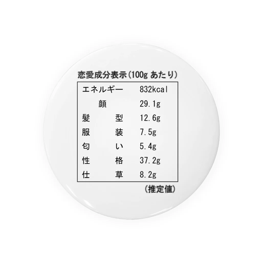 HITOEの恋愛成分表示 Tin Badge