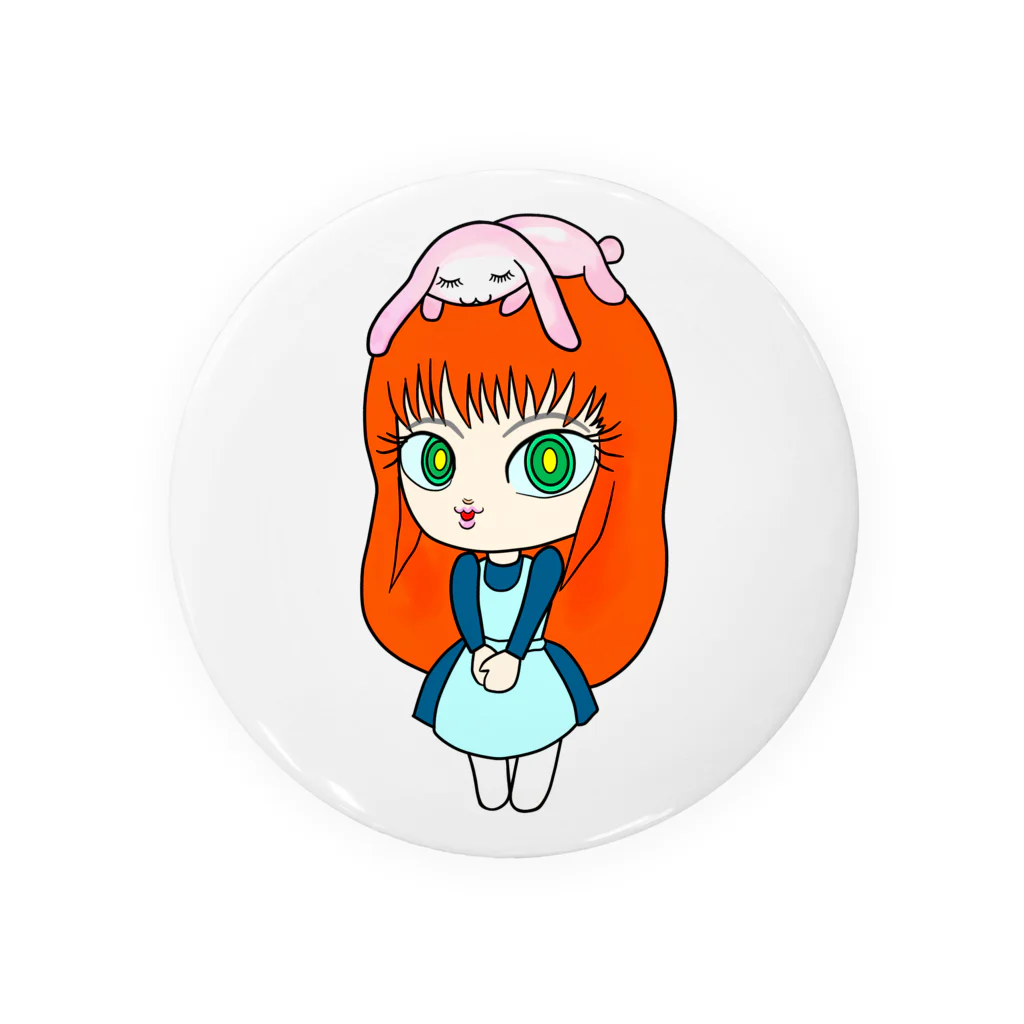 紫キャベツのウサギを被った女の子 Tin Badge