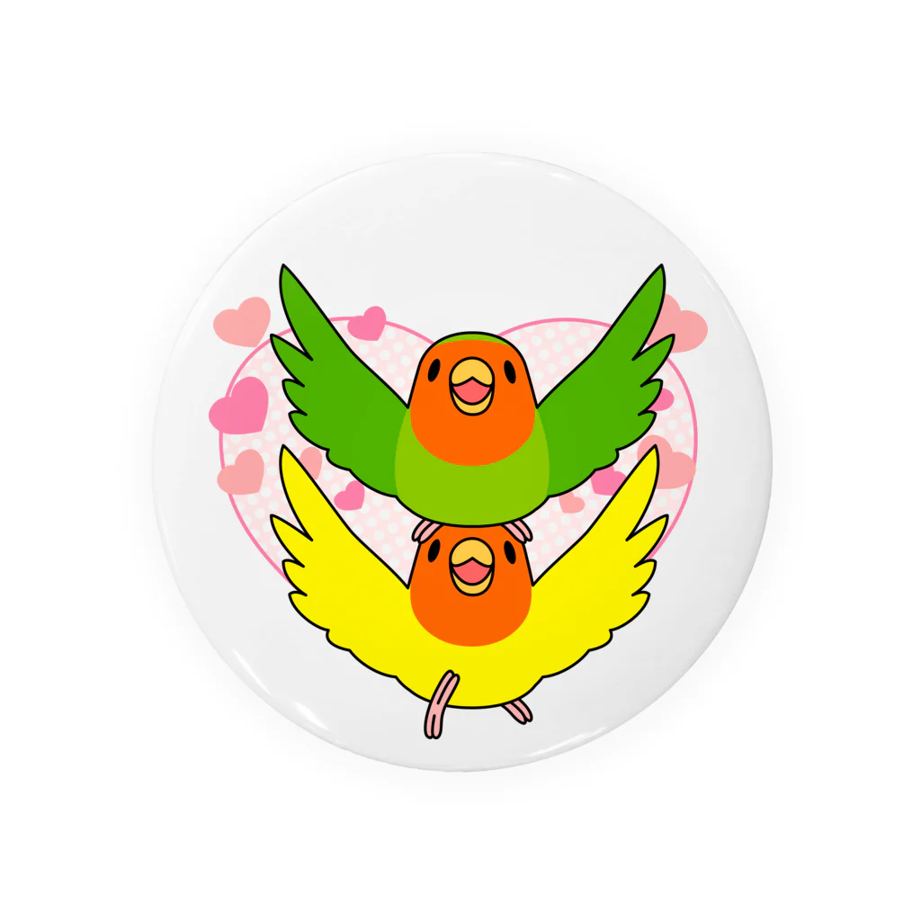 まめるりはことりのラブリーコザクラインコ【まめるりはことり】 Tin Badge