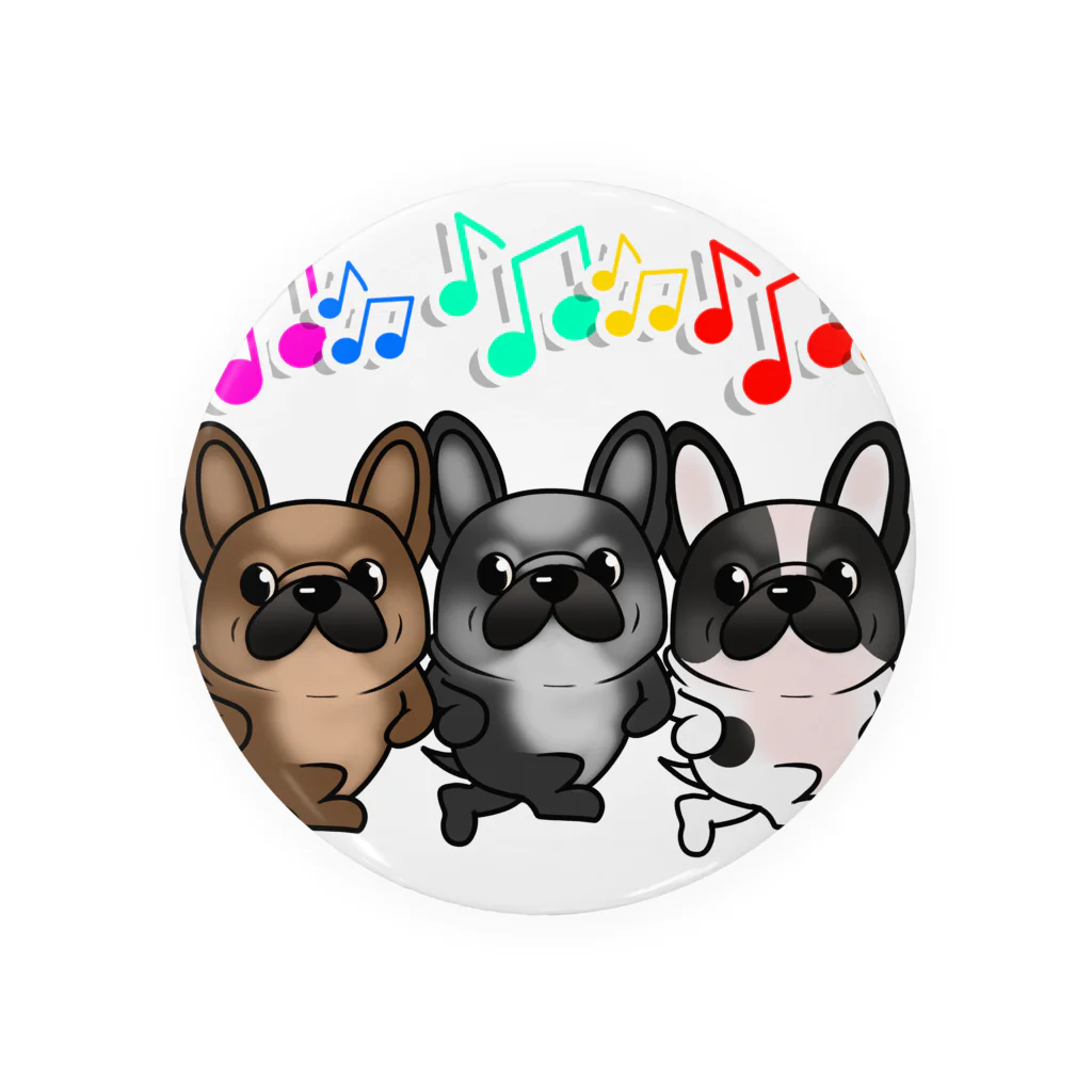 揺れるブヒ犬 Wiggly Pooch の踊るフレブル隊 Tin Badge