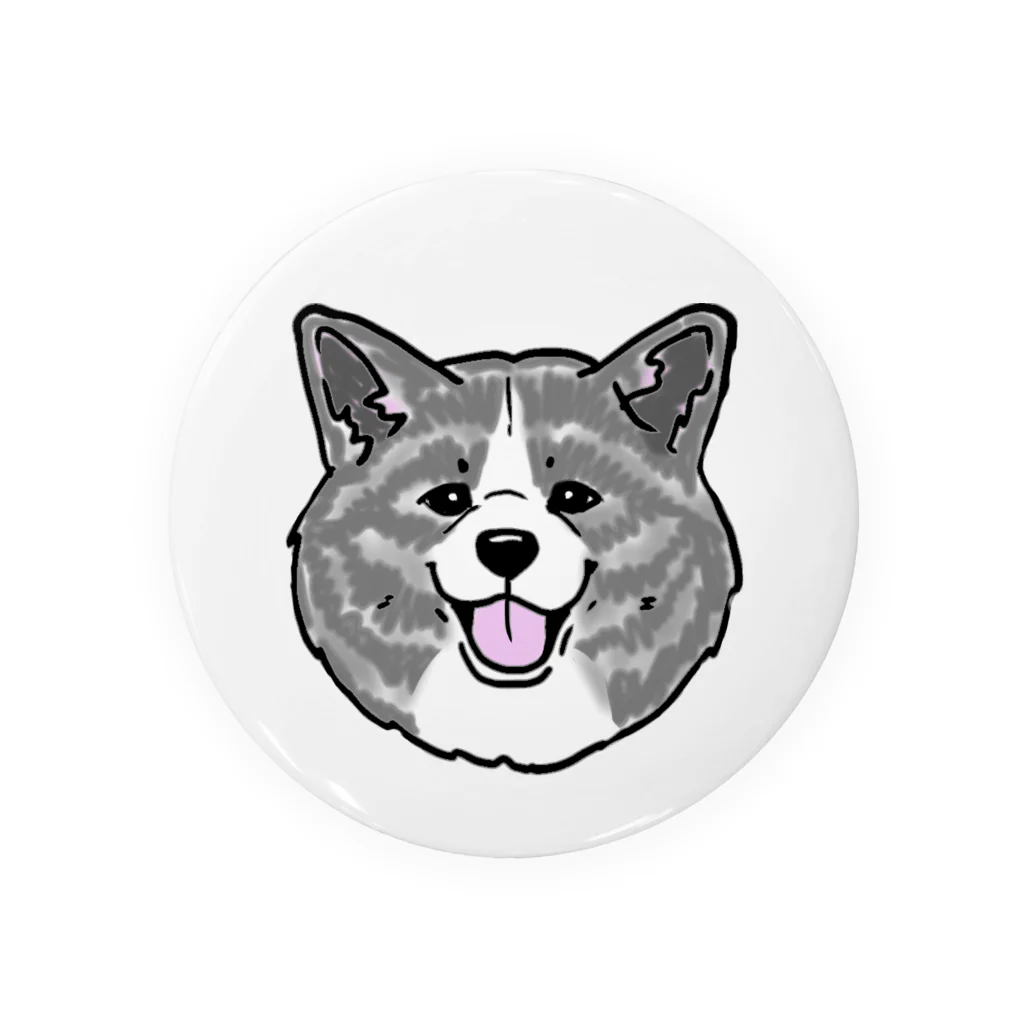 春風工房の秋田犬ハッピースマイル虎毛 Tin Badge