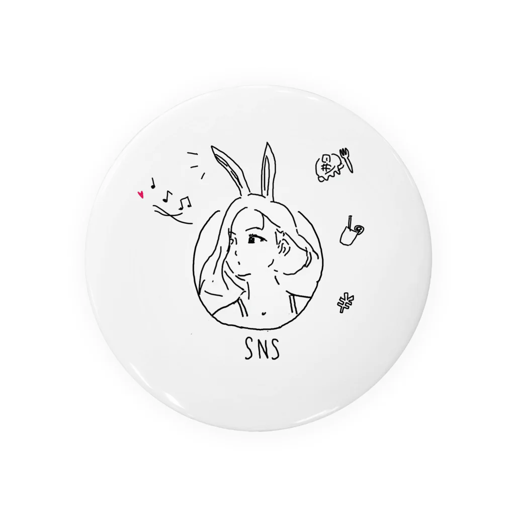 Masakey ArtのSNSアイコンgirl Tin Badge