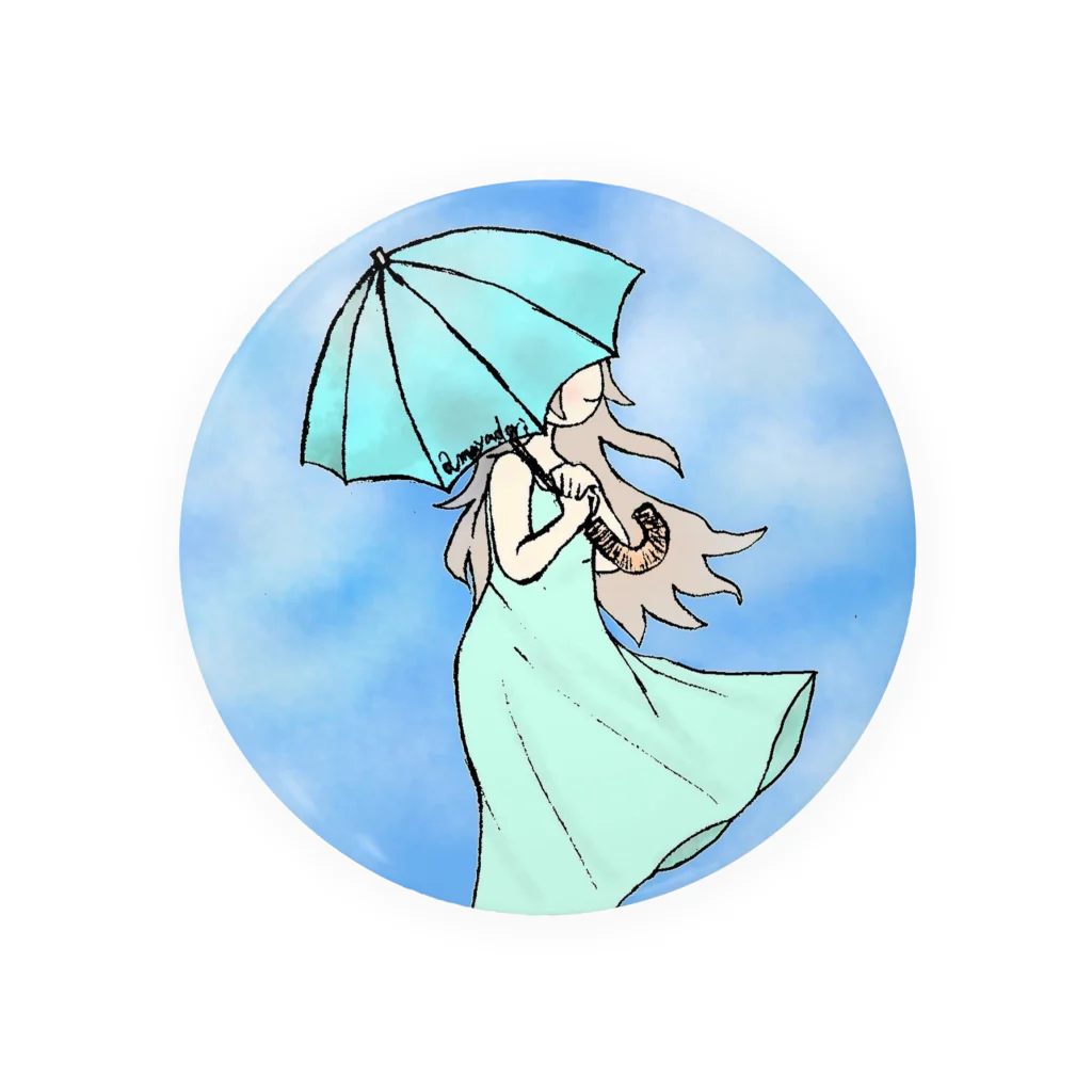 amayadoriの雑貨のparasol girl 缶バッジ