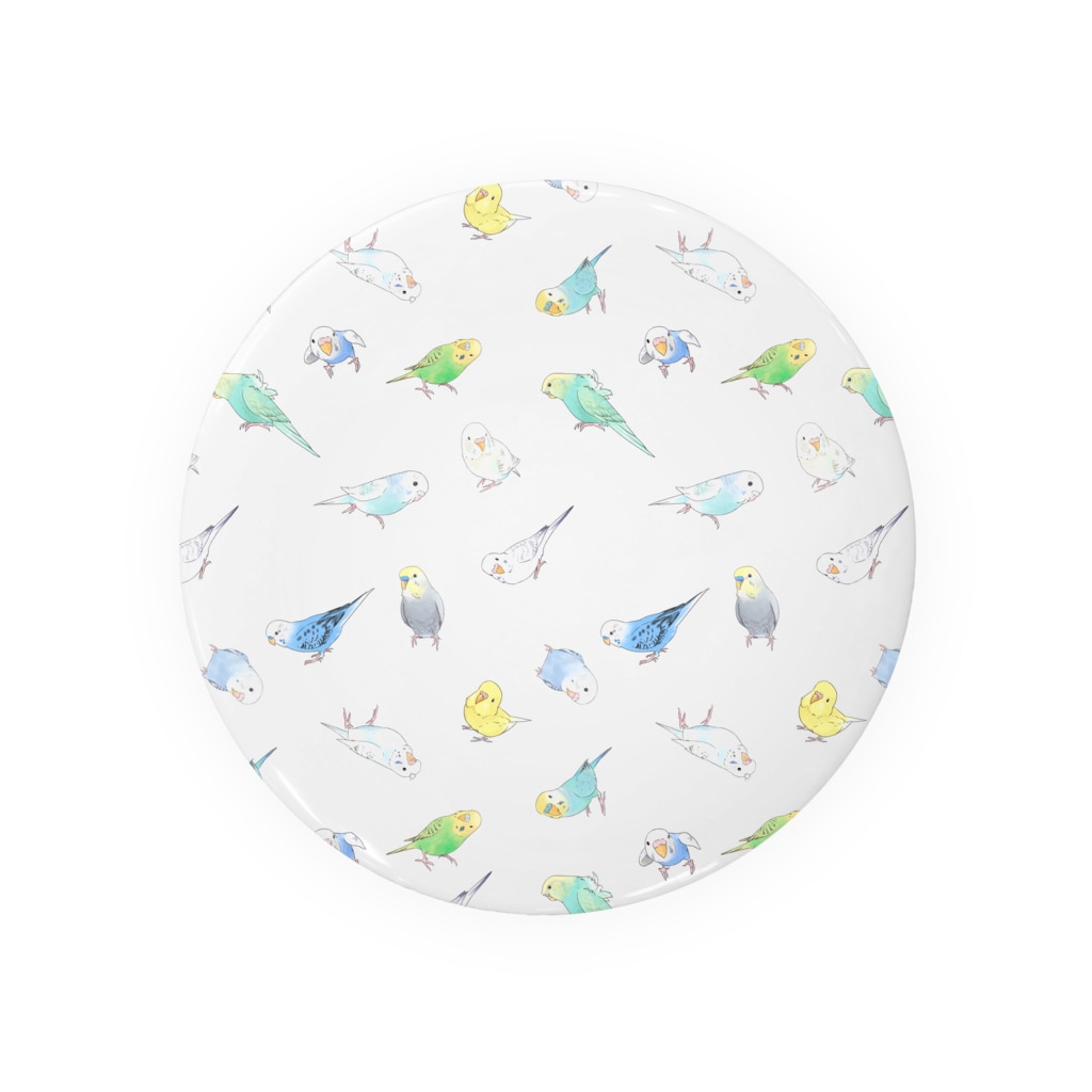 まめるりはことりのたっぷりセキセイインコちゃん【まめるりはことり】 Tin Badge
