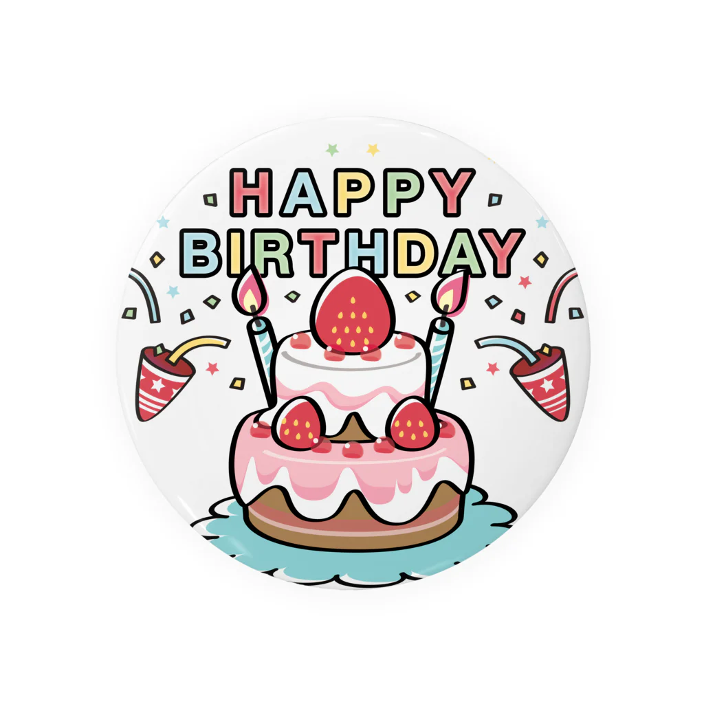 イラスト MONYAAT のCT61HAPPY BRITHDAY  Tin Badge