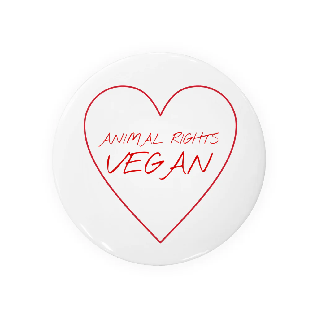 VEGAN SHOP FREEのAnimal Rights Vegan ハート(赤) 缶バッジ