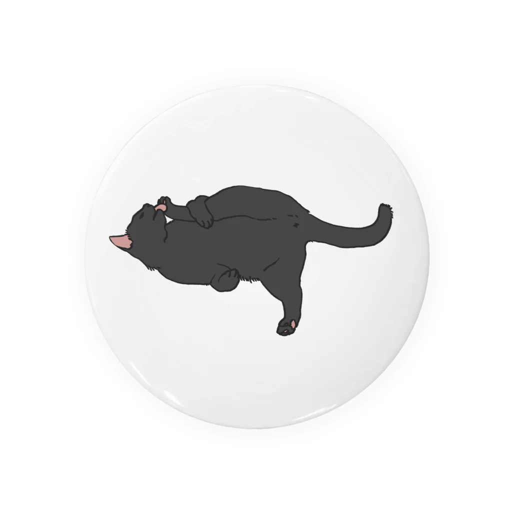 おがたまやのだらねこ(毛づくろい)黒猫ちゃん Tin Badge