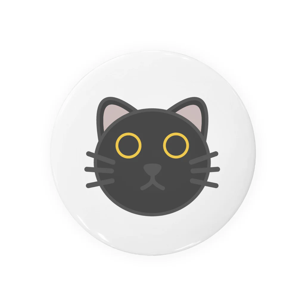 嶌星堂のおちょぼぐち黒猫・黄眼 Tin Badge