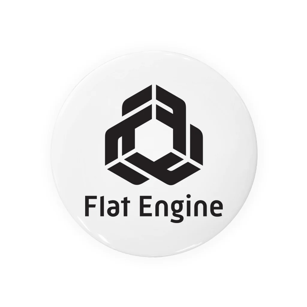 Flat Engine Suzuri ShopのFlat Engine Logo（Black/Square） Tin Badge