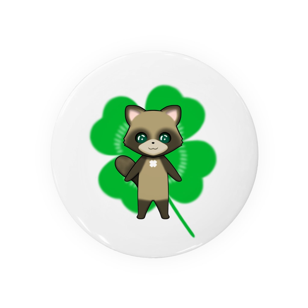 猫の隠れ家の四つ葉印の化け狸ちゃん Tin Badge