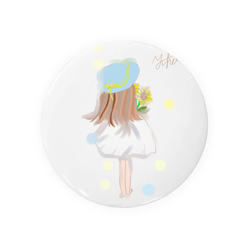 YUKOのひまわりと少女 Tin Badge