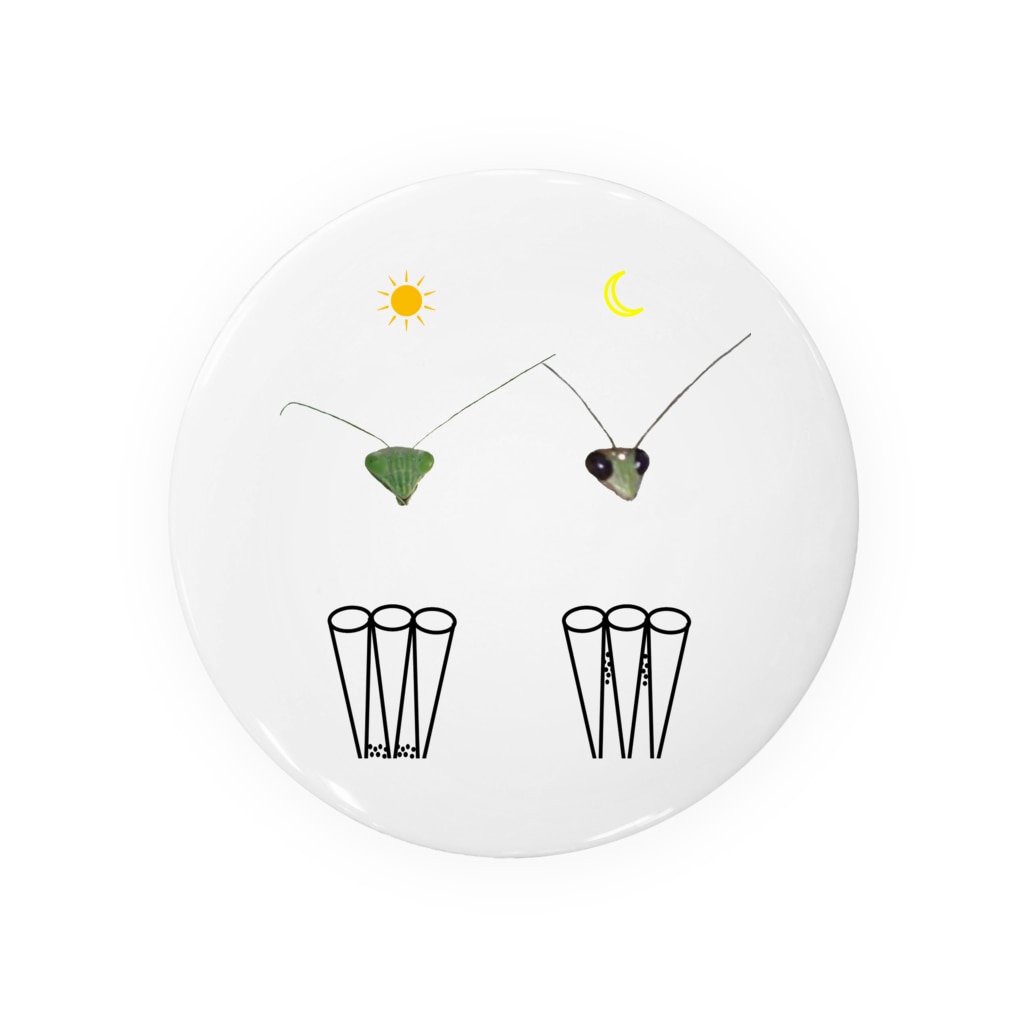 L_arctoaのカマキリの昼と夜の複眼（絵文字、背景透過ver） Tin Badge