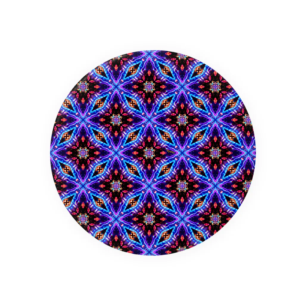 シンプルなグッズ やこ屋の(小花)紫の花の幾何学模様 Tin Badge