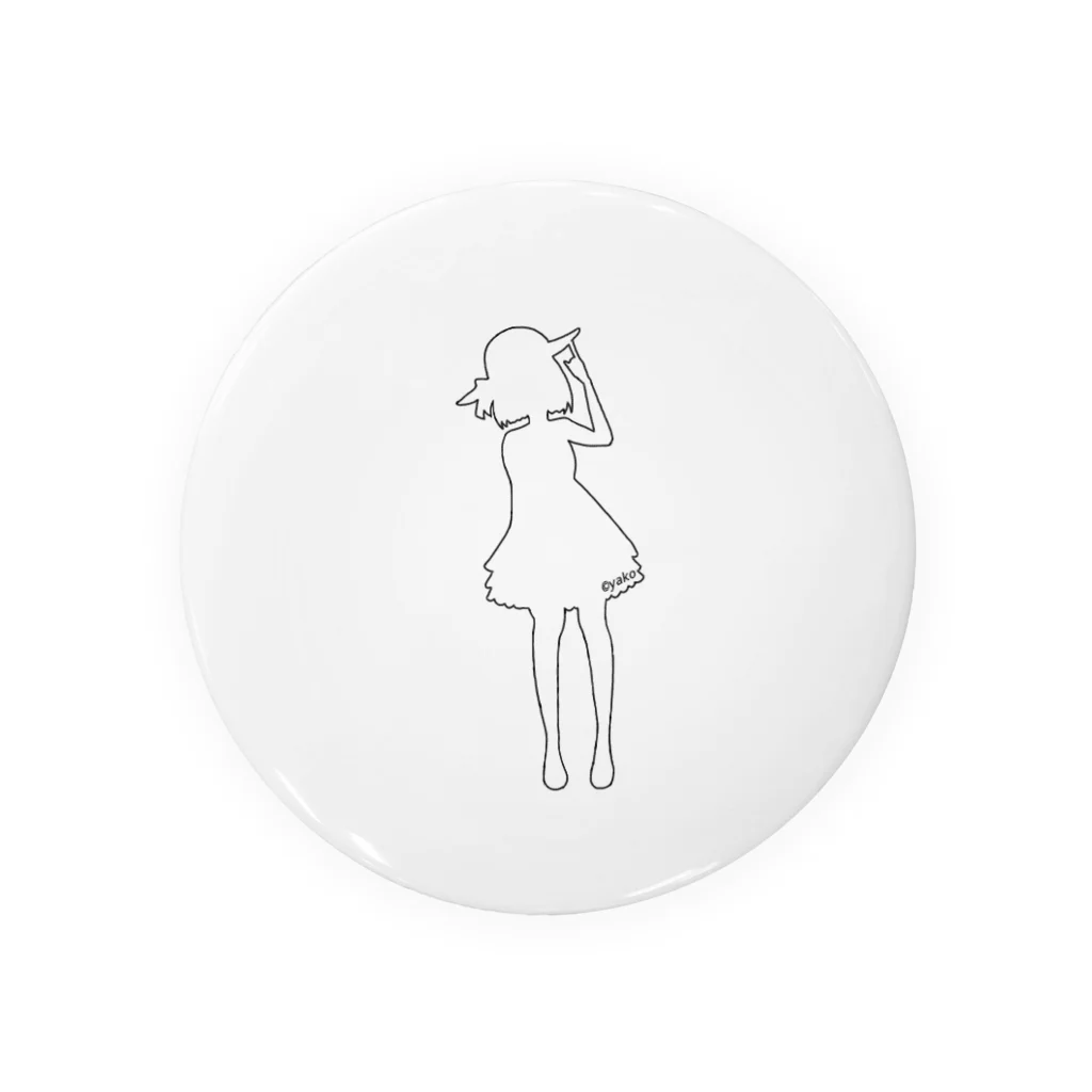 シンプルなグッズ やこ屋の帽子の女の子 Tin Badge