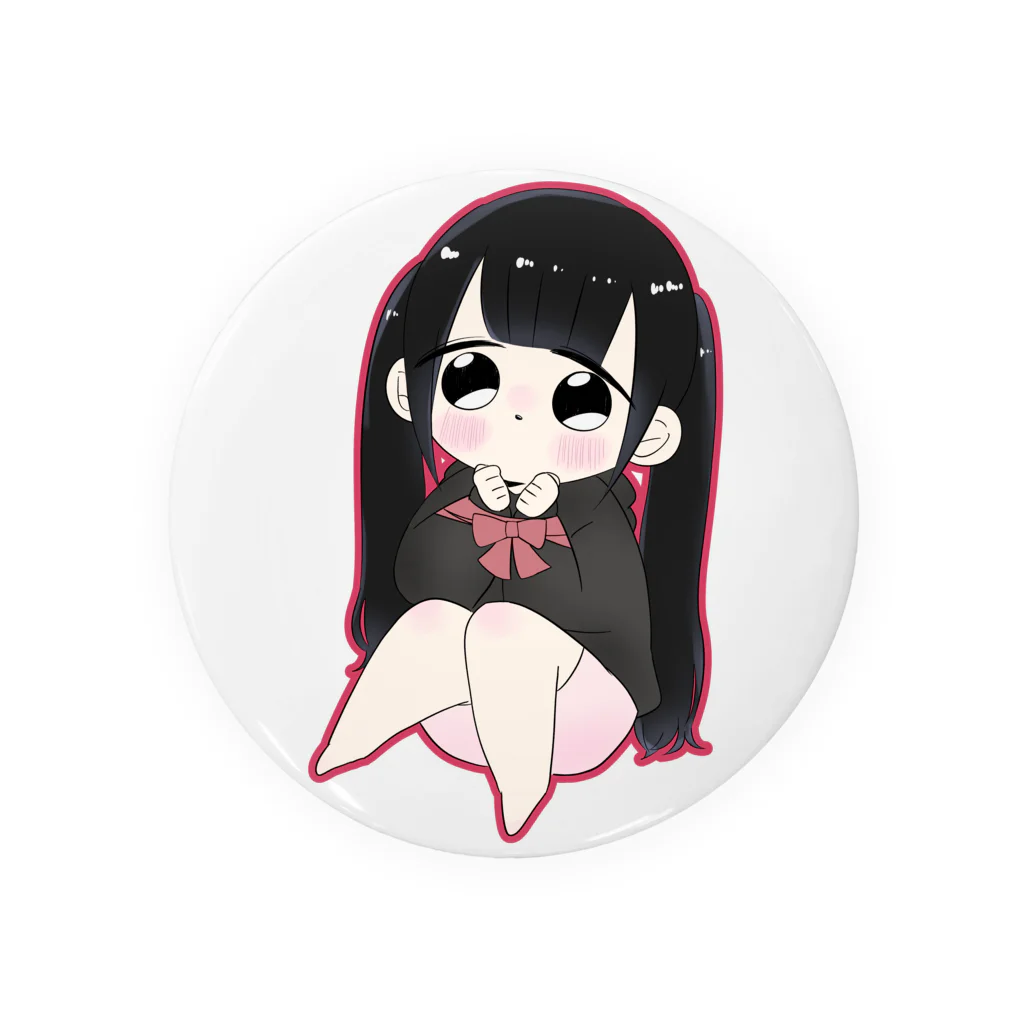 さくらの黒髪リボンの少女 Tin Badge