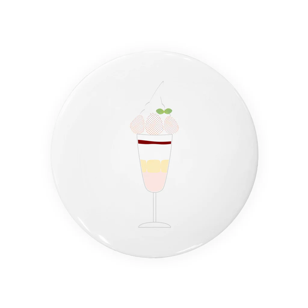 cotton-berry-pancakeの白いちごのパフェ Tin Badge