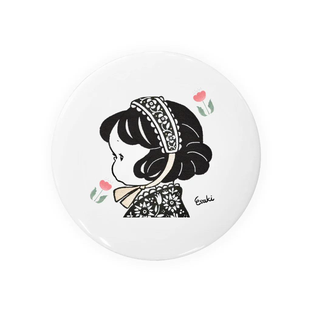 Esaki 絵本店の【レトロ好きさん必見】着物の乙女 Tin Badge