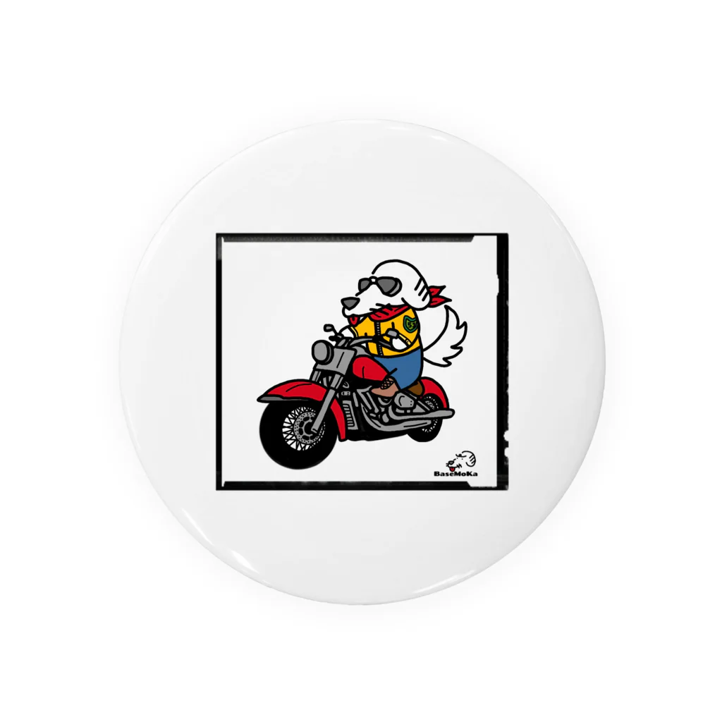 momokarubiのバイクに乗ったダックスフンド Tin Badge