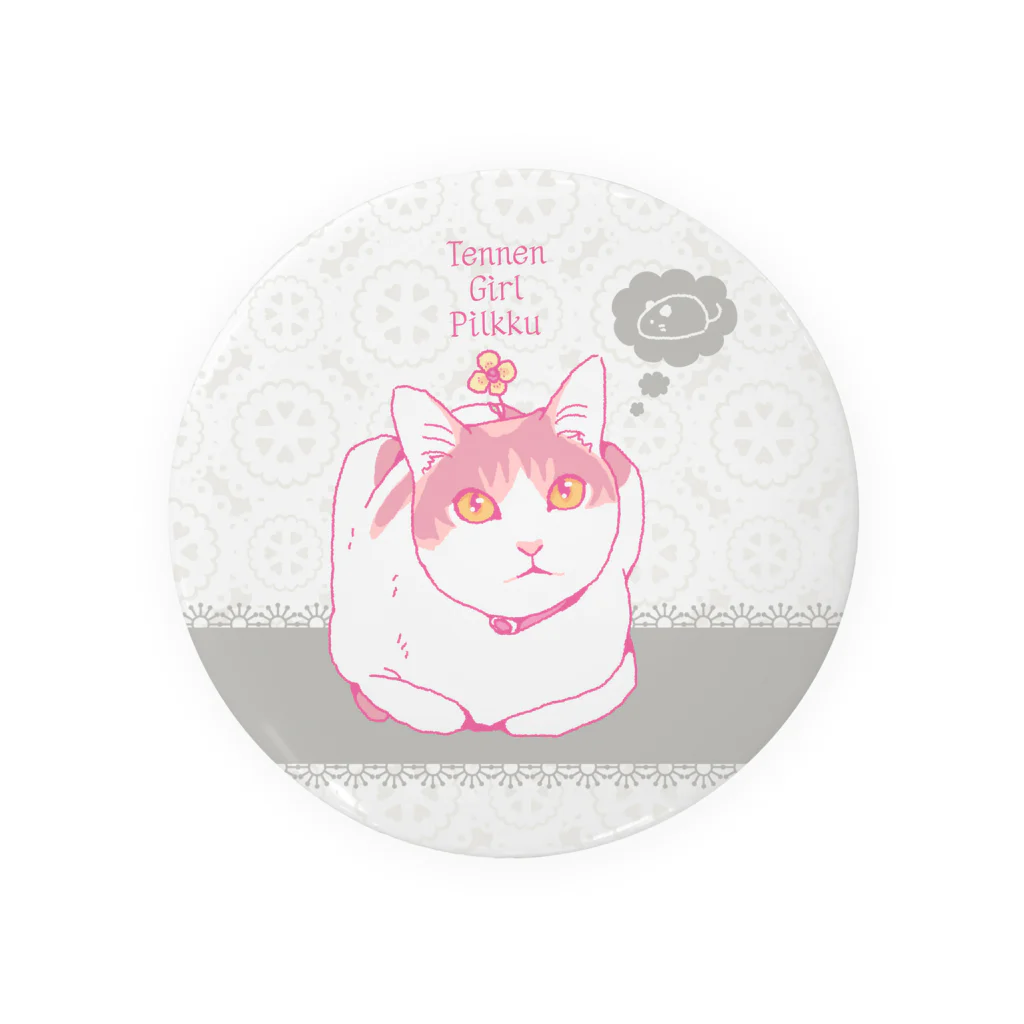 COMONOの天然ガール・ピルク　香箱 Tin Badge