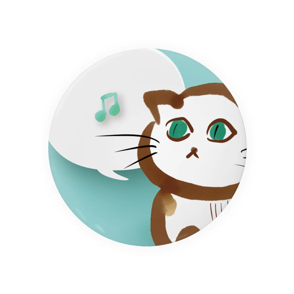 myssimoのねこぎちゃん　～ギター柄の猫～ Tin Badge