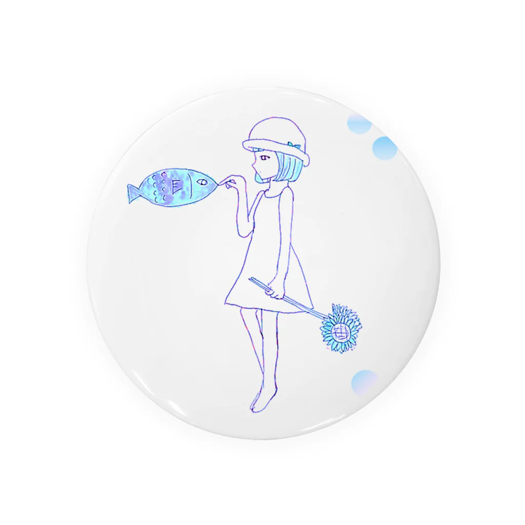 ネコとソラの夏の少女 Tin Badge