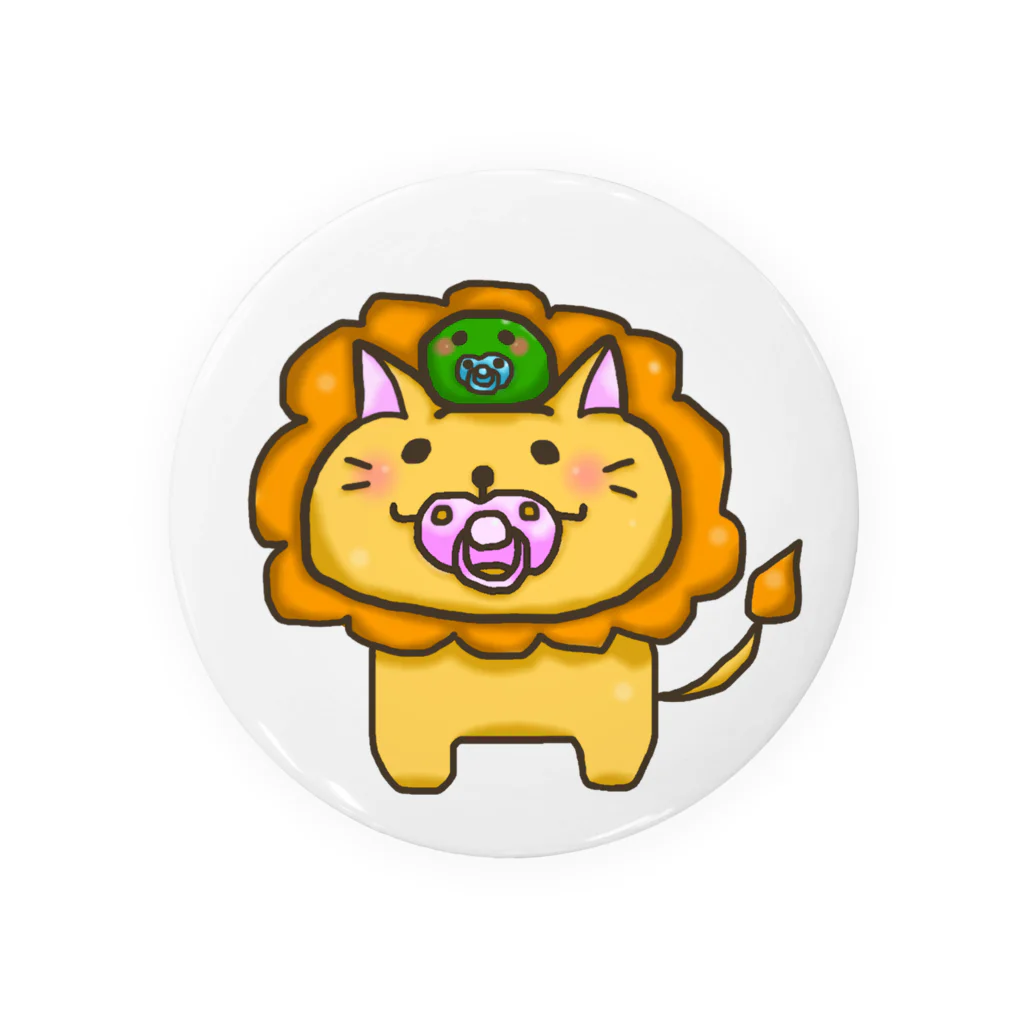 奏 れおん🦁🎧のおしゃぶりなかよしライオンとまりも Tin Badge