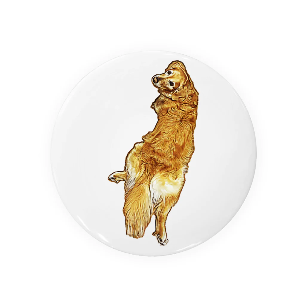 flatcoatedretrieverのgolden retriever Tin Badge