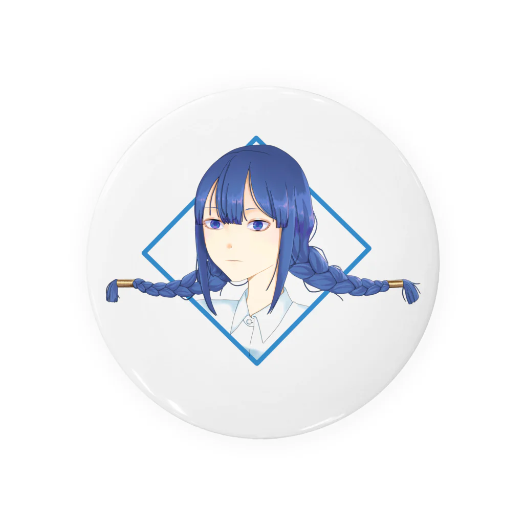 白狼の青髪の子。 Tin Badge