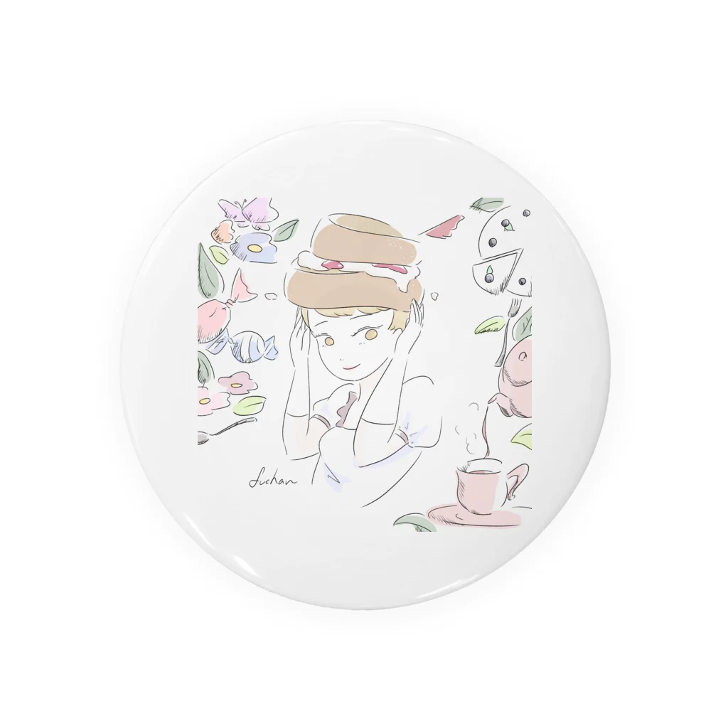 ふぅちゃんイラストのケーキちゃん Tin Badge