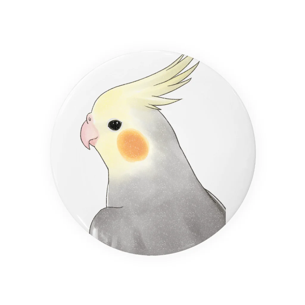 まめるりはことりの見つめるオカメインコちゃん【まめるりはことり】 Tin Badge