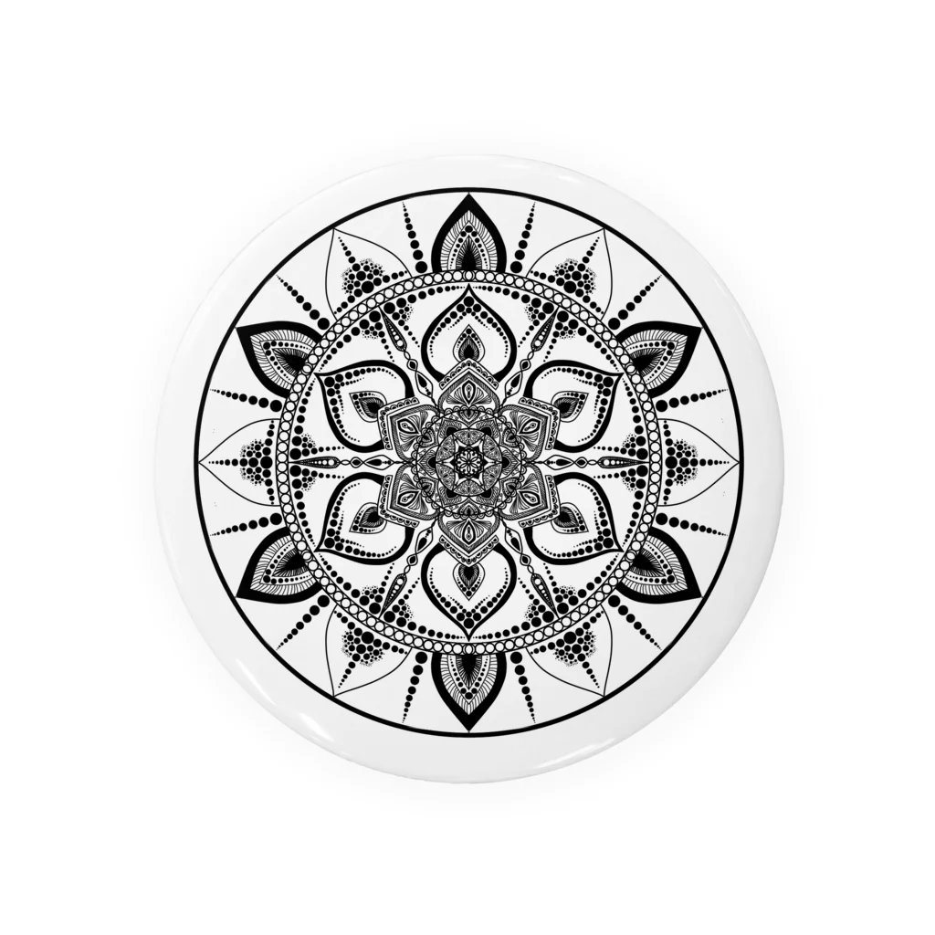 にゃっとしょっぷのdot Mandala mono Tin Badge