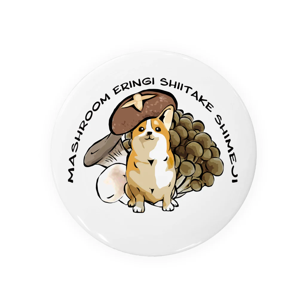 犬グッズの店しえるぶるーのきのこコーギー Tin Badge