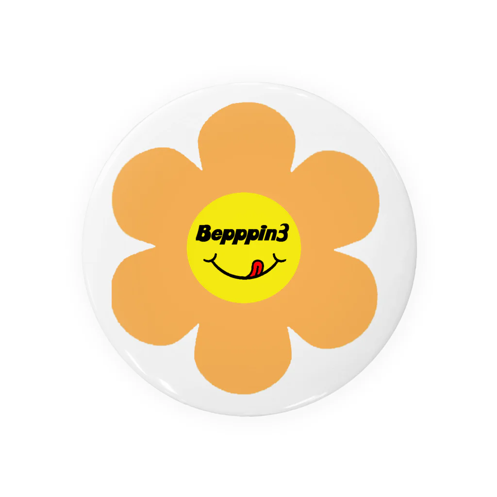 Bepppin3Companyのレトロフラワー★オレンジ Tin Badge